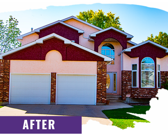 Colorful Stucco Home After Painting